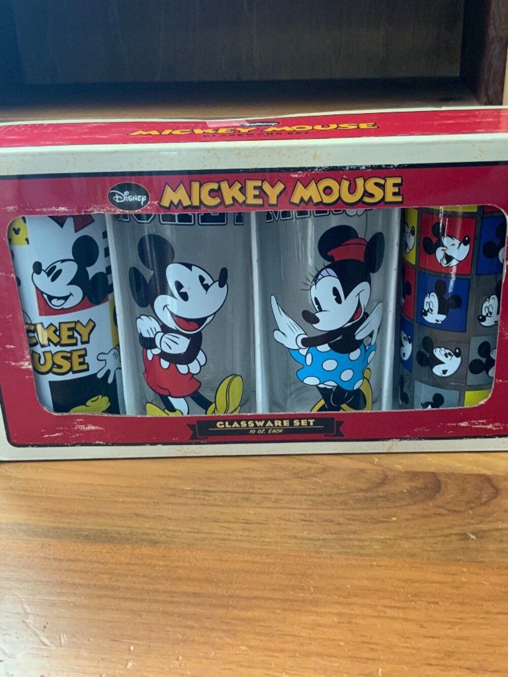 MICKEY MINNIE MOUSE 4 PIECE 10oz. GLASSWARE SET - BNIB